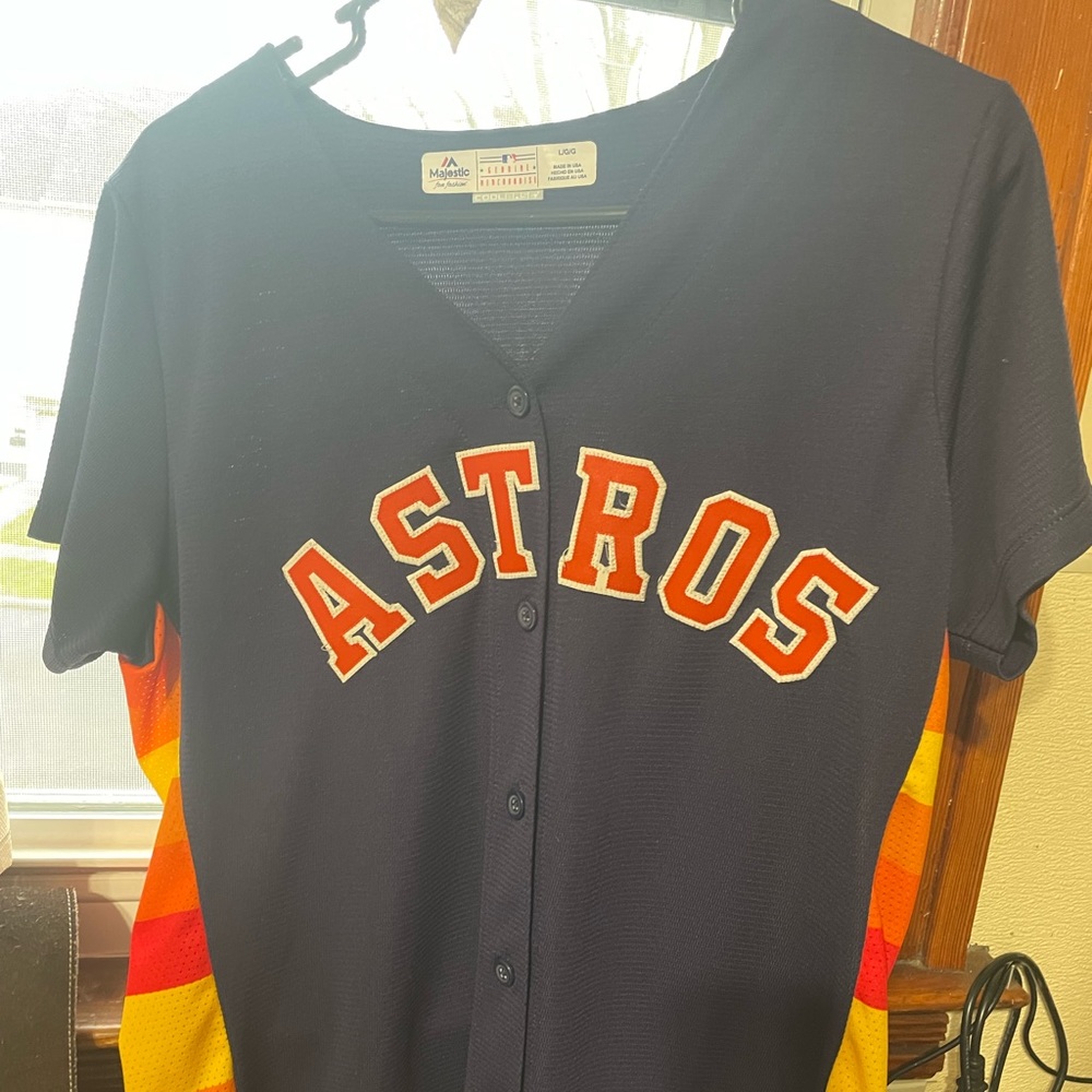 Astros Jersey: Majestic Fan Fashion, Genuine Merchandise. Size Large.